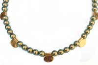 Vintage Swarovski Pearl Choker, Avocado Green, June Birthstone Necklace