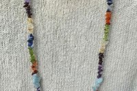 Rainbow Gemstone Chip Necklace: Multi-Strand Amethyst, Citrine, Topaz