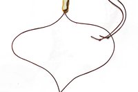 Boho Gold Plated Peanut Bead Necklace, Minimalist Brown Leather Chain