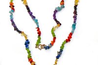 Rainbow Gemstone Chip Necklace: Multi-Strand Amethyst, Citrine, Topaz
