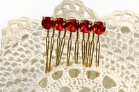 Orange Crystal Hair Pin: Festive Gold Hair Accessory