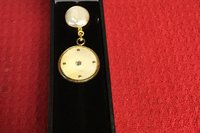 Vintage Mother of Pearl Watch Face and Mabe Pearl Light Weight Stud Style Gold Plated Earrings