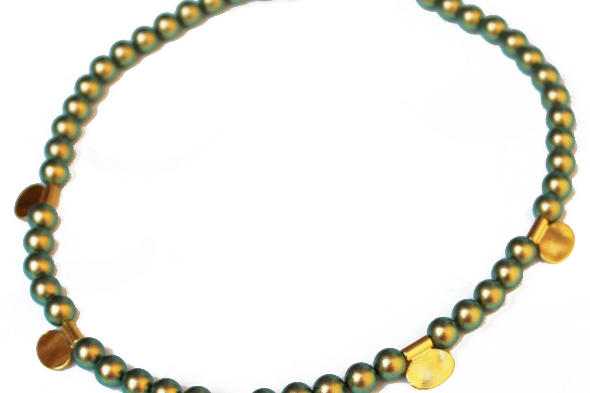 Vintage Swarovski Pearl Choker, Avocado Green, June Birthstone Necklace