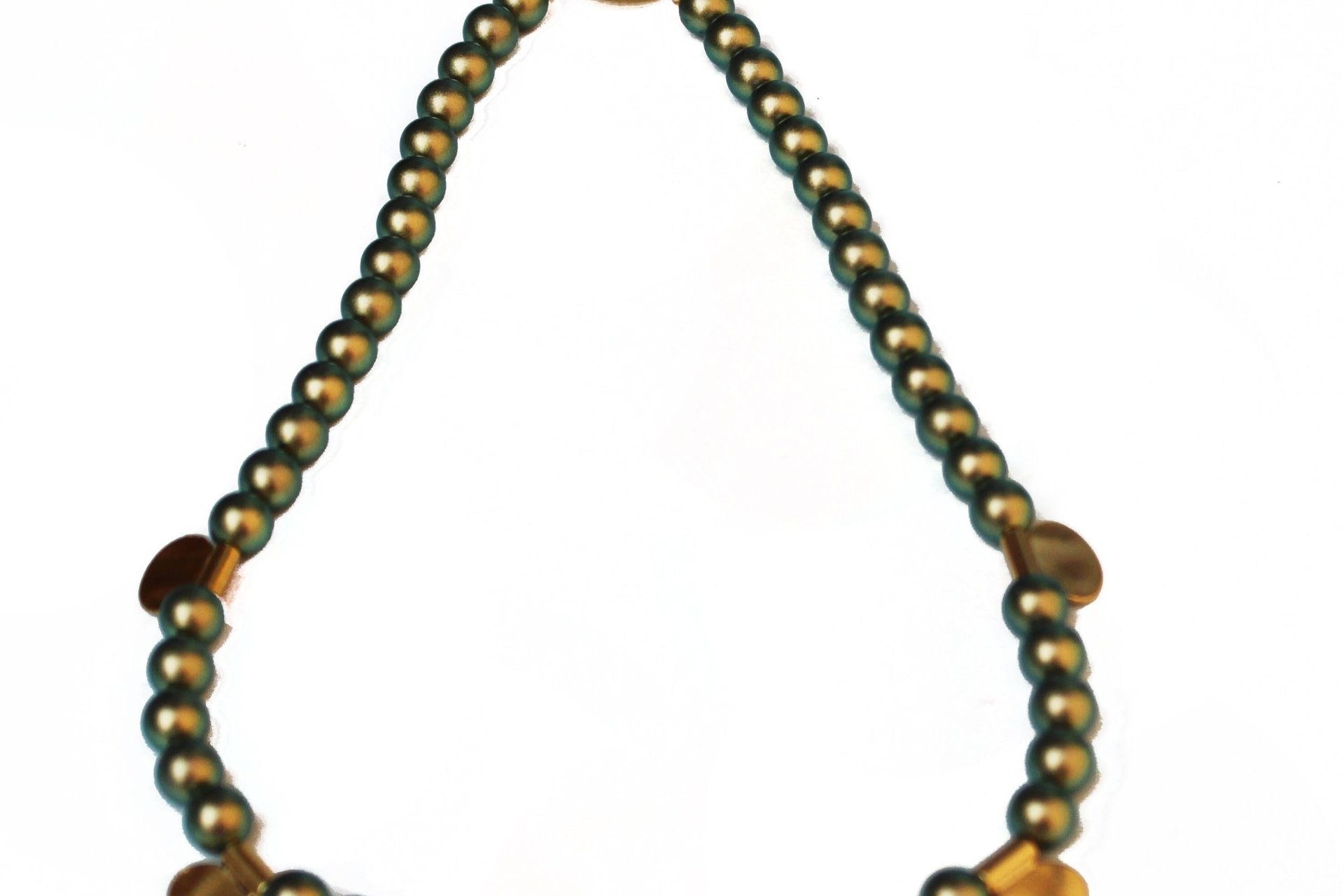 Vintage Swarovski Pearl Choker, Avocado Green, June Birthstone Necklace