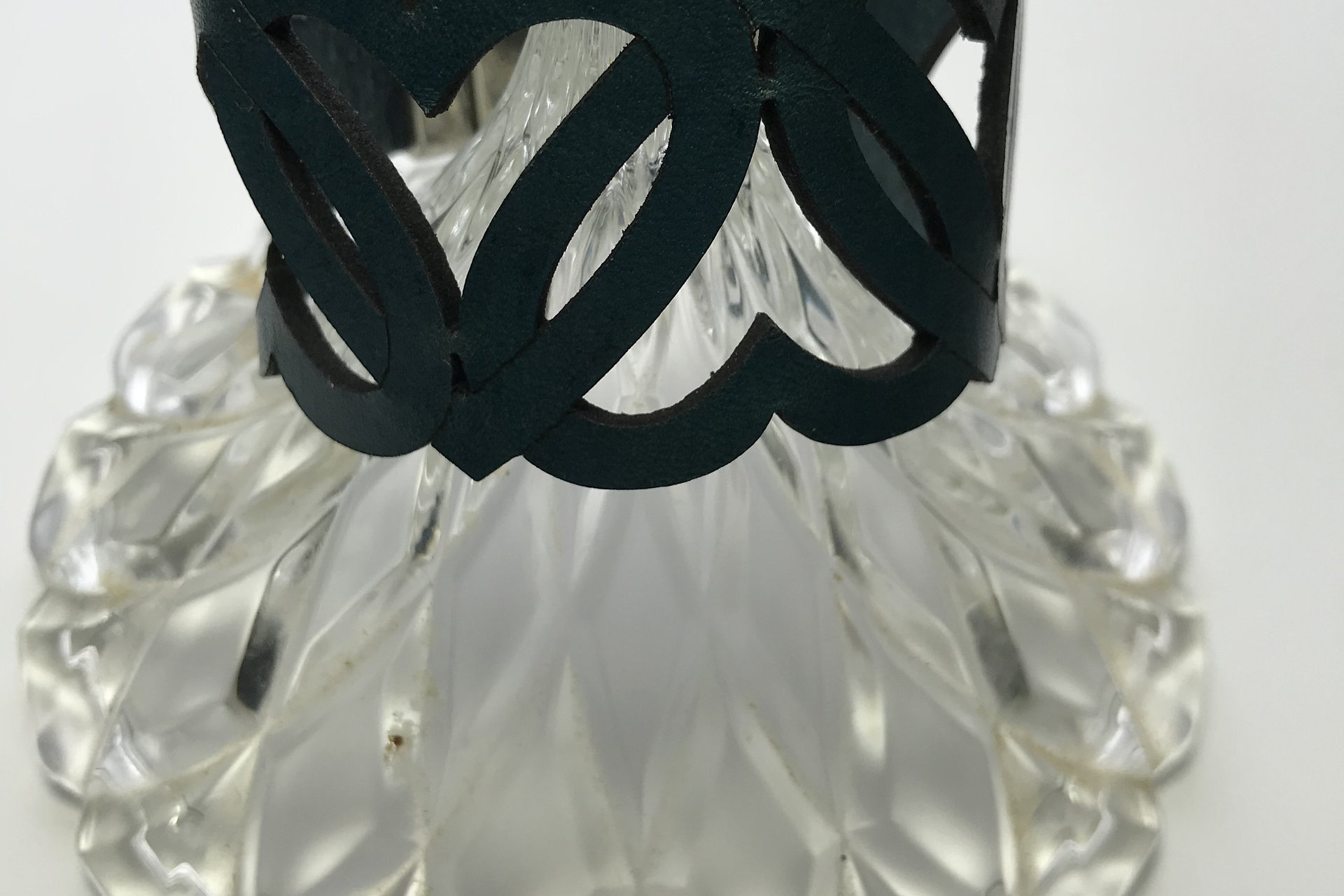 Teal Leather Cuff Bracelet: Laser Cut Hearts, Magnetic Clasp